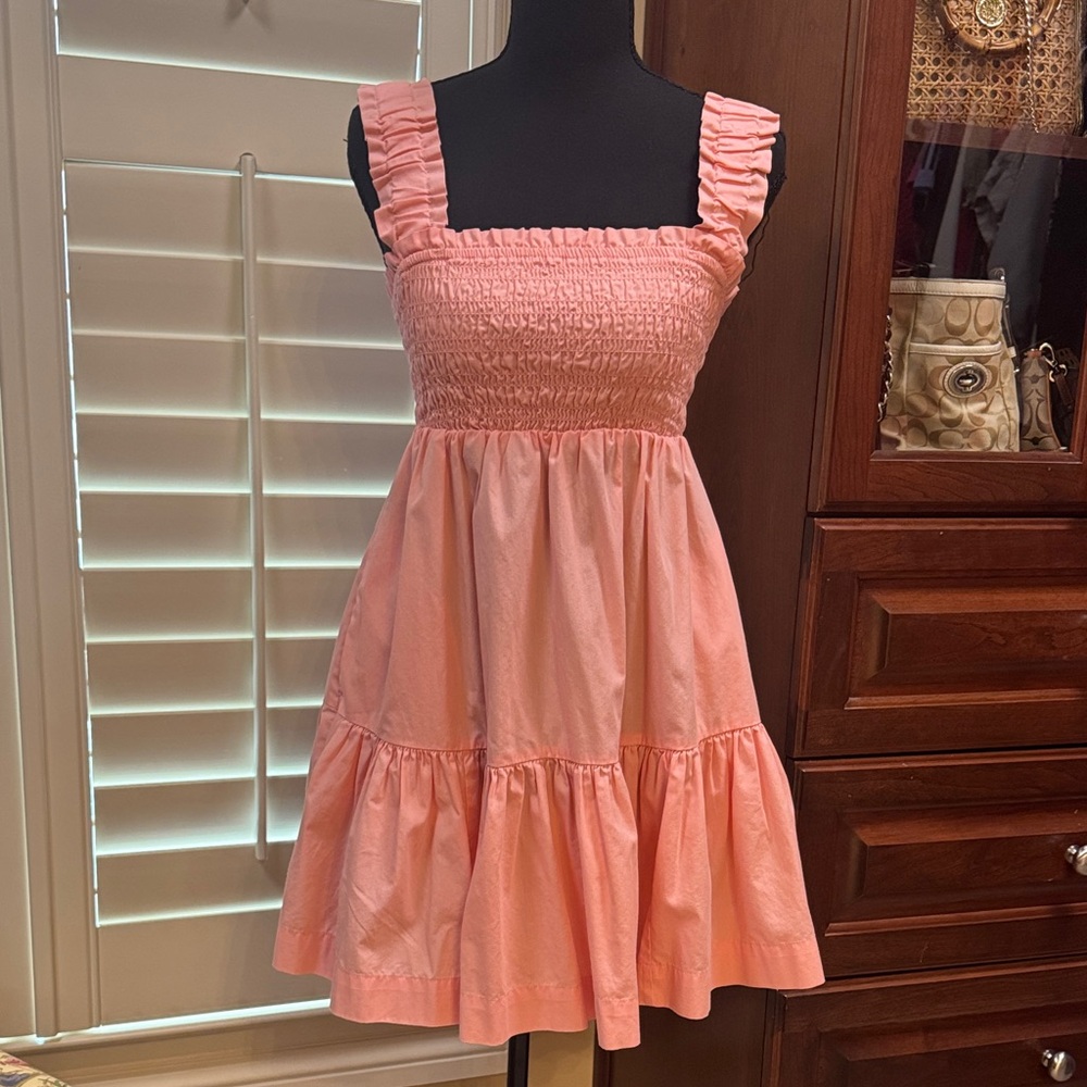 Abercrombie & Fitch Pink Smocked Dress with Pockets, Size Small